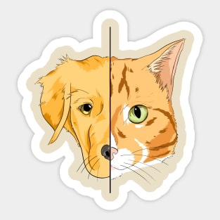 Between Dogs And Cats Sticker